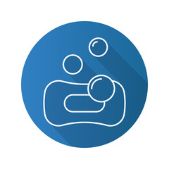 Sponge with bubbles. Flat linear long shadow icon