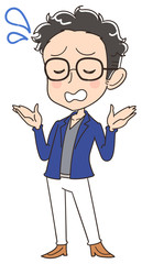 困っているクリエイター風の男性