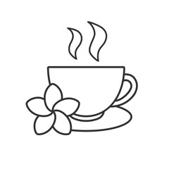 Herbal teacup linear icon