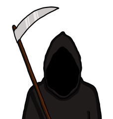 Grim reaper with dark face
