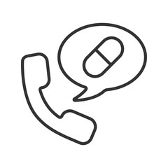 Drugs phone order linear icon