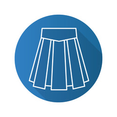 Skirt flat linear long shadow icon