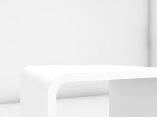 Obraz premium Empty white exhibition stand, 3d