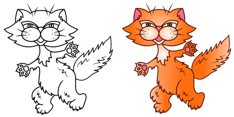 Catzilla – funny red-headed cat cartoon