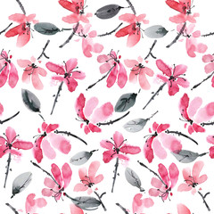Red flowers pattern