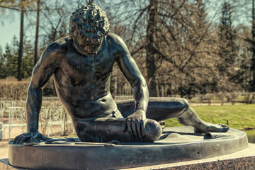 The Dying Gaul statue in the Catherine Park in Tsarskoye Selo.