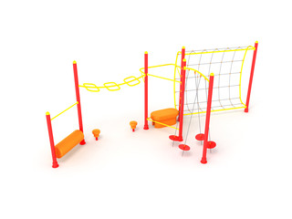 Playground 3d render on white background