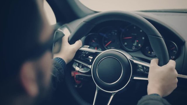 Cinemagraph loop of speed gauge is sport car