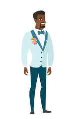 Young african-american happy groom.
