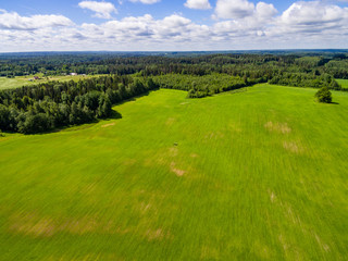 Fototapeta na wymiar drone image. aerial view of rural area with fields
