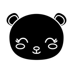 kawaii bear animal icon over white background vector illustration