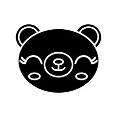 kawaii bear animal icon over white background vector illustration