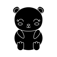kawaii bear animal icon over white background vector illustration
