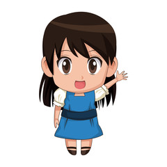 cute anime chibi little girl cartoon style