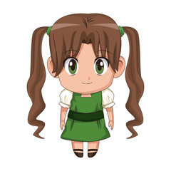 cute anime chibi little girl cartoon style