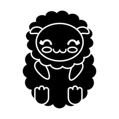 kawaii sheep animal icon over white background vector illustration