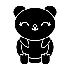 kawaii bear animal icon over white background vector illustration