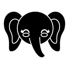 kawaii elephant animal icon over white background vector illustration