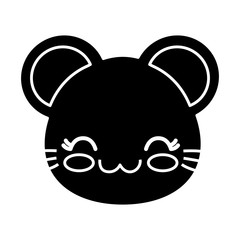 kawaii mouse animal icon over white background vector illustration