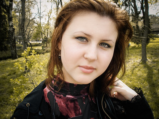 A young girl is a goth. Passion for Gothic and esoteric cults among young people
