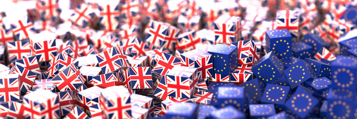 Europe and United Kingdom political and economic relationship, 3d rendering background, Brexit concepts © tostphoto
