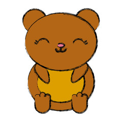 kawaii bear animal icon over white background vector illustration