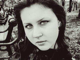 A young girl is a goth. Passion for Gothic and esoteric cults among young people