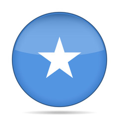 Flag of Somalia. Shiny round button.