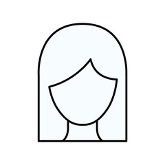 sketch silhouette of faceless woman with straight medium hair vector illustration