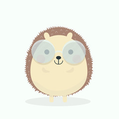 Cute porcupine cartoon vector illustration.