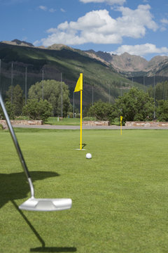Putting on the Vail Golf Course