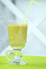 Green smoothies. Cocktail made from natural ingredients. Healthy and harmful lifestyle.
