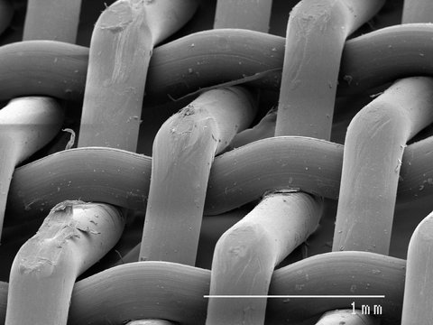 Magnified view of nylon screen