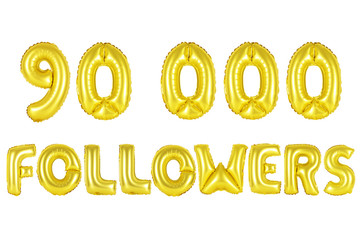 ninety thousand followers, gold color