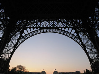 Close up of Eiffel tower part in Paris