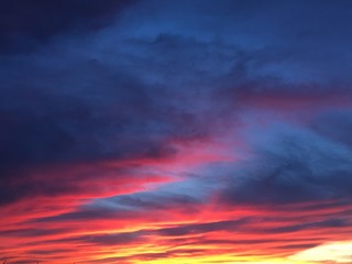 Naklejka premium Blue Orange Sunset