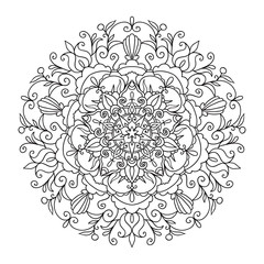 Black and white vector mandala