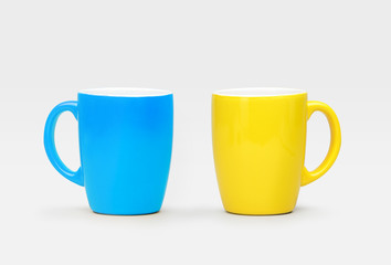 Bol mugs bleu et jaune