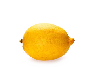 Yellow ripe lemon isolated on white background