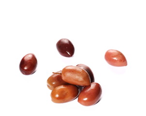 Black olives isolated on white background