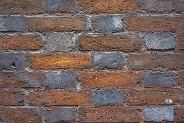 Brown vintage brick wall, large background, texture. Factory wall, industrial building
