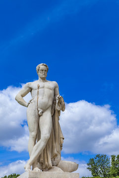 Sculpture Cincinnatus in Tuileries Garden in Paris