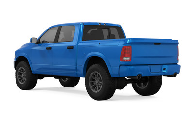 Blue Pickup Truck Isolated