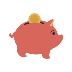 pig bank with coin money box investment vector illustration