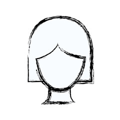 blurred silhouette faceless woman with short hairstyle vector illustration