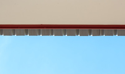 the roof of corrugated background, view from below
