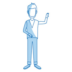 standing man character male people cartoon vector illustration