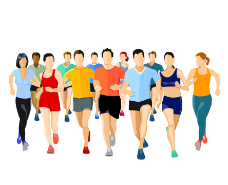Gruppe von Läufern, Illustration