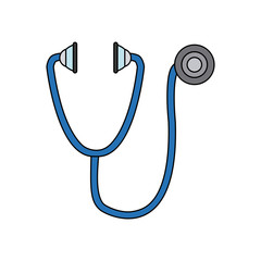 stethoscope medical equipment pulse health element vector illustration