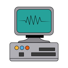 monitor cardiology pulse medicine device technology vector illustration